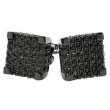 Black Large 3D Cube CZ Bling Bling Earrings