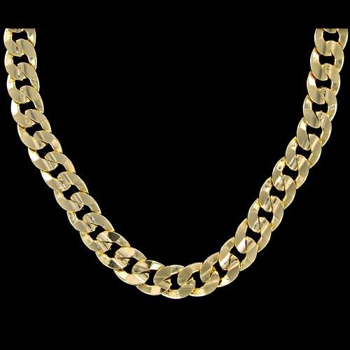 Cuban Concave 10mm 30 Inch Gold Plated Hip Hop Chain Necklace