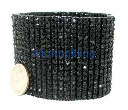 Rare Canary & Black Block 4 Row Hip Hop Bracelet