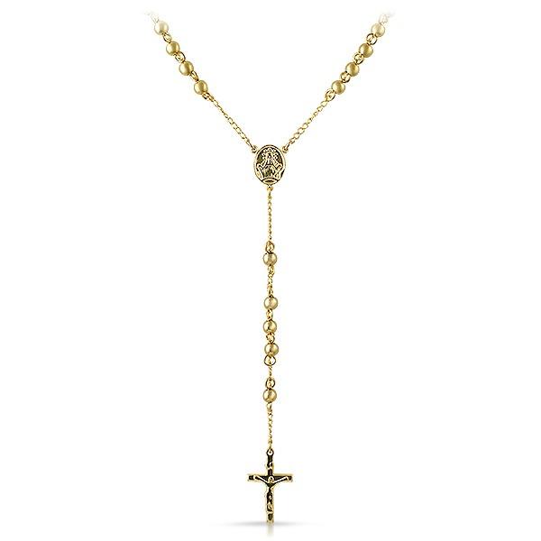 Rosary Necklace Gold Stainless Steel