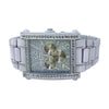 White Rectangle Bling Bling Watch