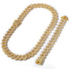 Yellow Gold 20MM Sharp Cuban Bling Bling Chain