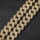 Yellow Gold 20MM Sharp Cuban Bling Bling Chain