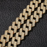 Yellow Gold 20MM Sharp Cuban Bling Bling Chain