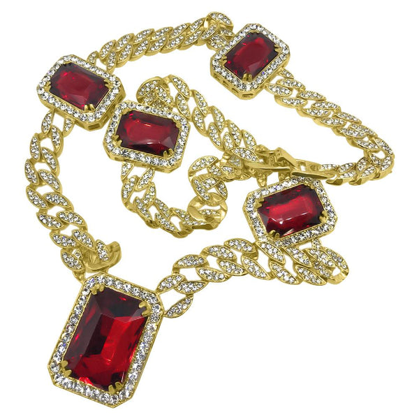 Gold Full Bling Bling Cuban Gem Chain Special