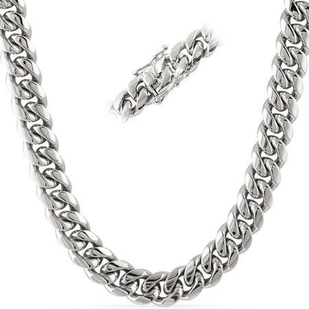 Black 4MM CZ Stainless Steel Tennis Chain