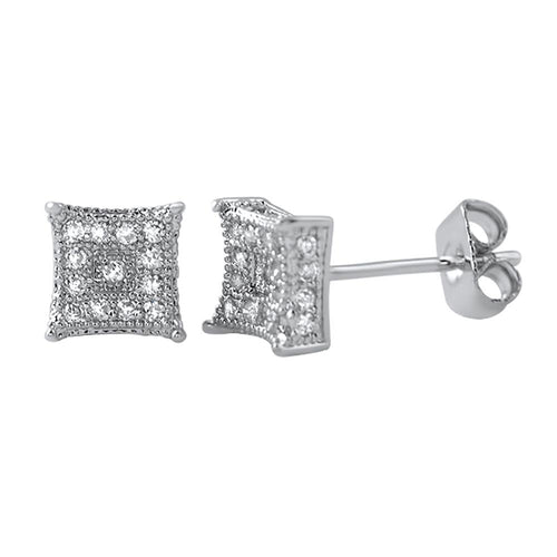 3D Box Kite S Micro Pave CZ Earrings