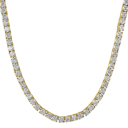 Gold Steel 1 Row 4MM CZ Tennis Chain