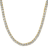 .925 Silver 4MM CZ Bling Tennis Chain Gold