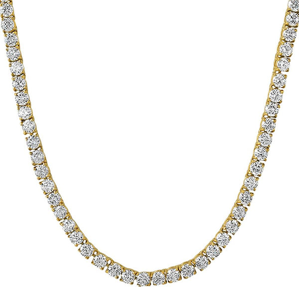 .925 Silver 4MM CZ Bling Tennis Chain Gold