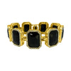 Black Gem Link Bling Bling Gold Bracelet