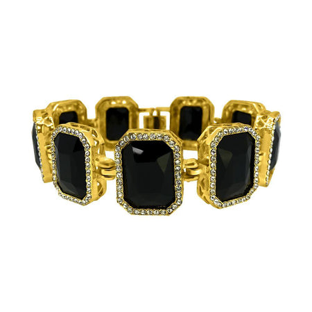 Gold Buddha Black Leather Bold Fashion Bracelet