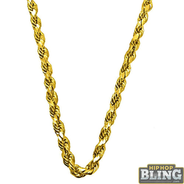 10K Yellow Gold Diamond Cut 4.5MM French Rope Chain