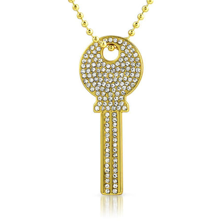 Gold Dollar Sign Bling Bling Pendant & Chain Small