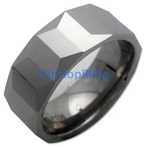 Mens 3D Box Illusion Tungsten Carbide Ring #3