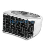 Ballers Black CZ Micro Pave .925 Silver Bling Bling Ring