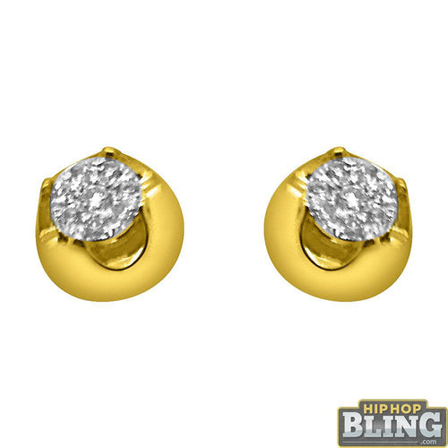 .24cttw Solitaire Illusion 14K Yellow Gold Earrings