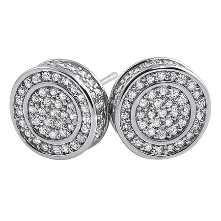 Iced Out Border Solitaire CZ Bling Bling Earrings