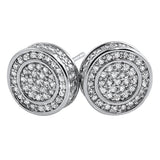 3D Circle Large CZ Iced Out Bling Bling Earrings