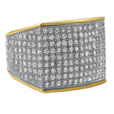 Thick Block Gold CZ Bling Bling Ring