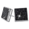 XL Box Black CZ Micro Pave Iced Out Earrings .925 Silver