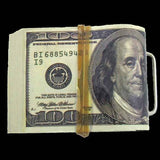 $10,000 Wad of Cash $100 Bill Money Belt Buckle