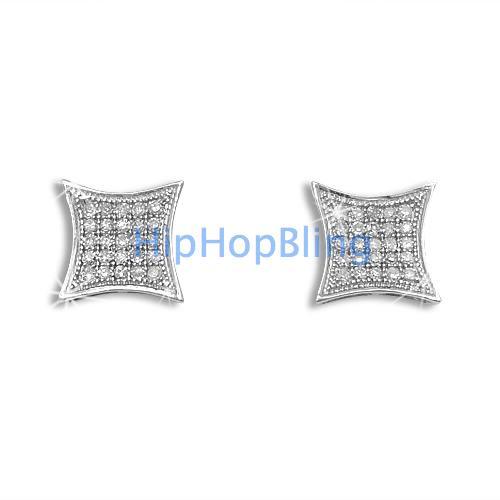 .15ct Diamond Kite Micro Pave Earrings .925 Silver