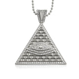 Eye of Providence Rhodium CZ Iced Out Pendant