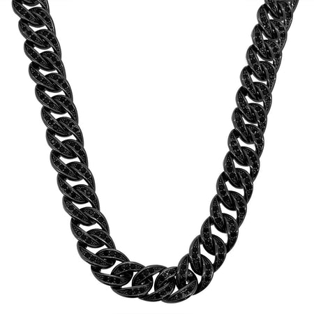 Black & White Checkered Iced Out Black Chain