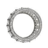 .925 Silver Bling Bling Royal 360 Eternity Band Rhodium CZ Ring