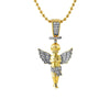 Gold Halo Angel Micro Hip Hop Pendant