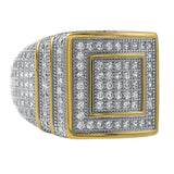 Ice Stacked Gold CZ Micro Pave Iced Out Ring