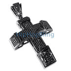 Black Thick Bling Bling Cross & Chain Small