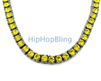 All Canary Bling on Black 1 Row Chain
