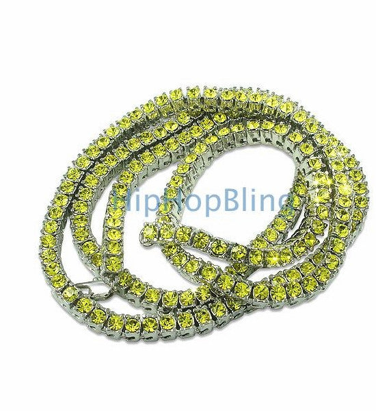 All Canary Rhodium 1 Row Bling Bling Chain