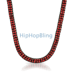 Cluster Chain Red on Black Lab Made CZ