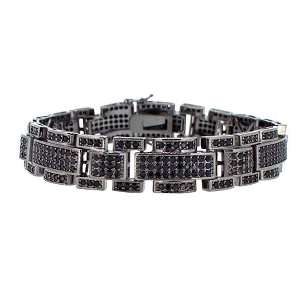 Black Blocky CZ Micro Pave Bling Bling Bracelet