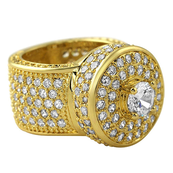Gold Bling Bling Cluster Iced Out Ring