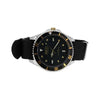 Genuine Diamond Bling Master Divers Sport Watch Gold with Black Nylon Strap