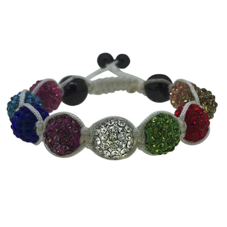 Candy Cane Blue & White 8 Row Bling Bracelet
