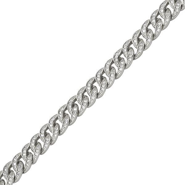 Miami Cuban CZ 8MM Rhodium Iced Out Chain