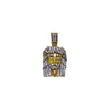 Nano Gold Jesus Piece Pendant .925 Sterling Silver CZ