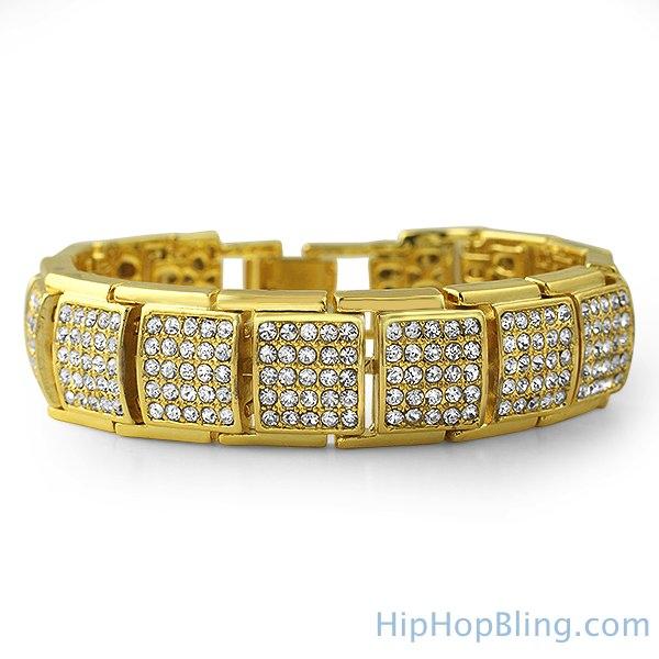 Premium Ice Cubes Gold Bling Bling Bracelet