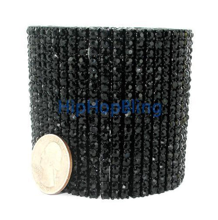 Rare Canary & Black Block 4 Row Hip Hop Bracelet