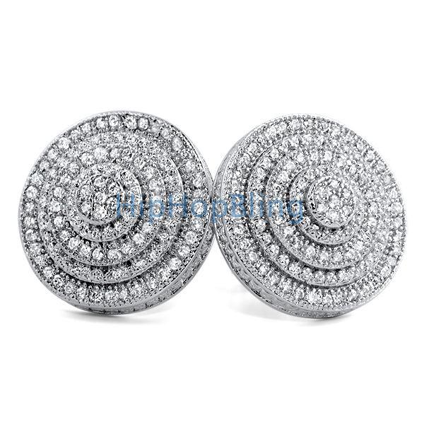 BullsEye Jumbo Iced Out CZ Earrings