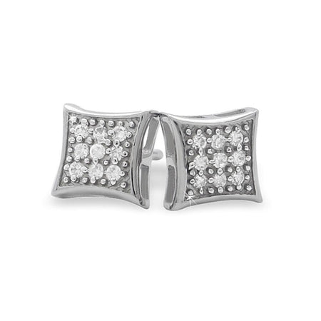 Asscher Cut CZ Stud Earrings .925 Silver