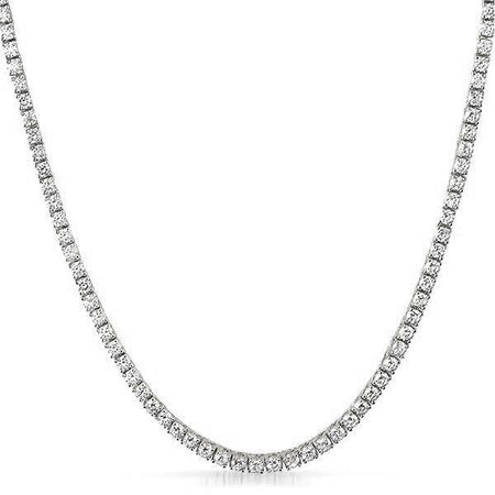 Trillion 4MM 1 Row CZ Gold Tennis Chain