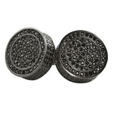 Custom Black 3D Circle CZ Bling Bling Earrings