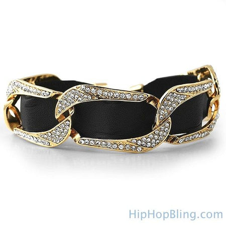 Rick Ross Style All Canary Iced Out 12 Row Gold Bracelet