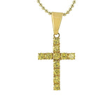 4MM Canary CZ Gold Stainless Steel Cross